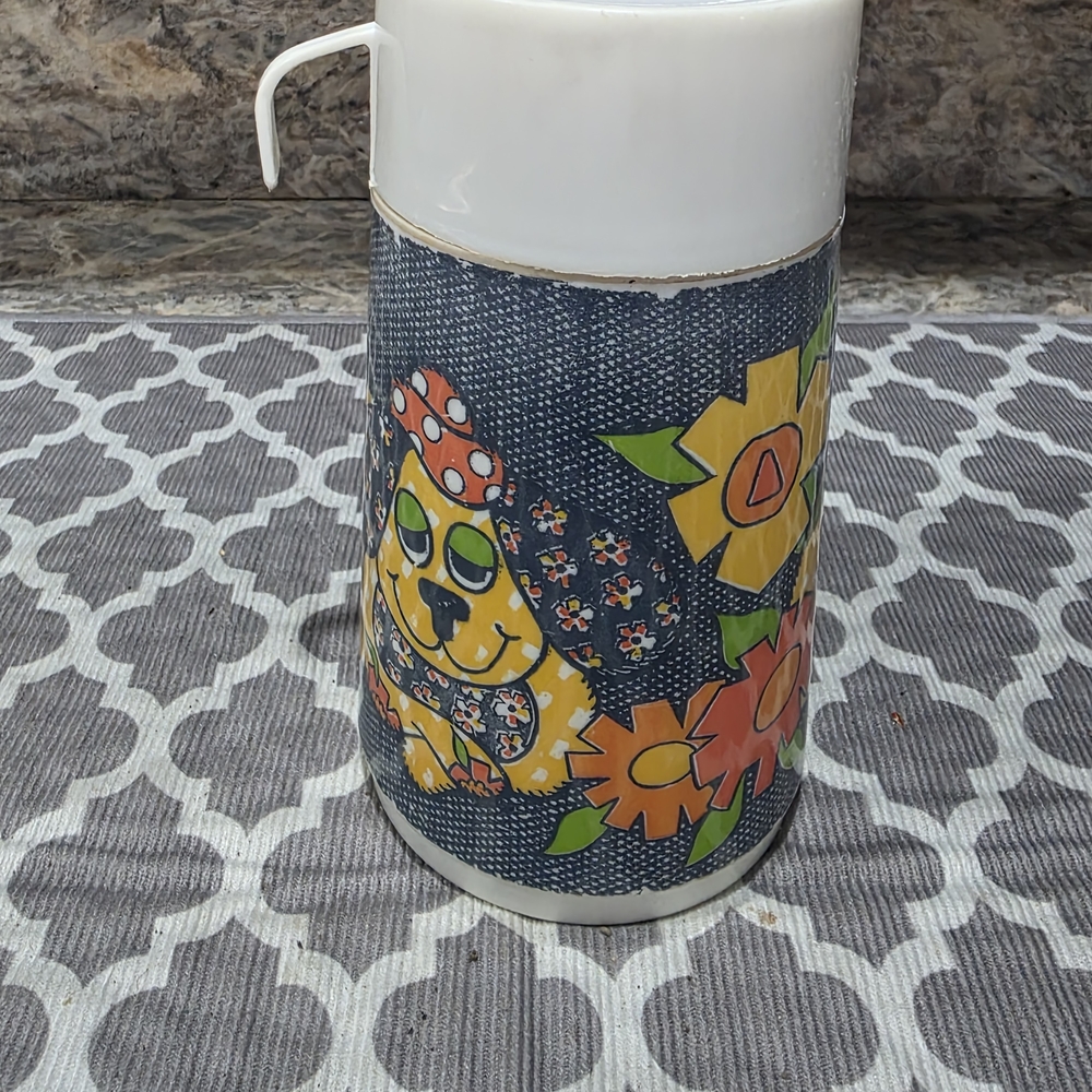 Vintage Denim Dog Print Thermal Aladdin